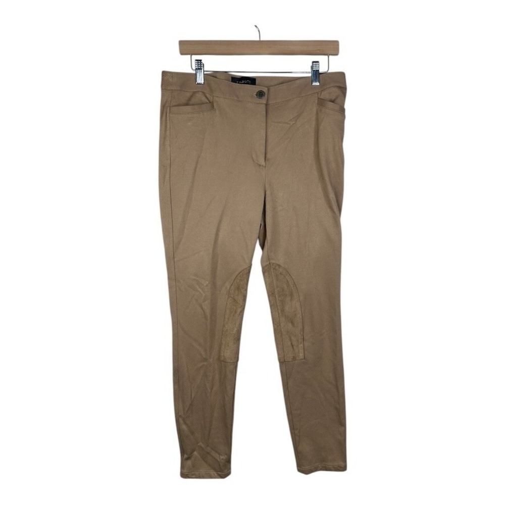 Talbots Pants‎ Women's 10 Skinny Ankle Patch Suede Brown Breeches Stretch